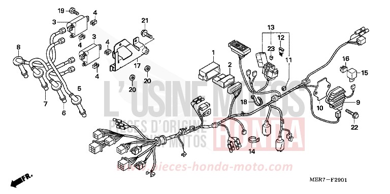 FAISCEAU DES FILS (CBF600N6/NA6) de CBF600N ABS FORCE SILVER METALLIC (NH411D) 2006